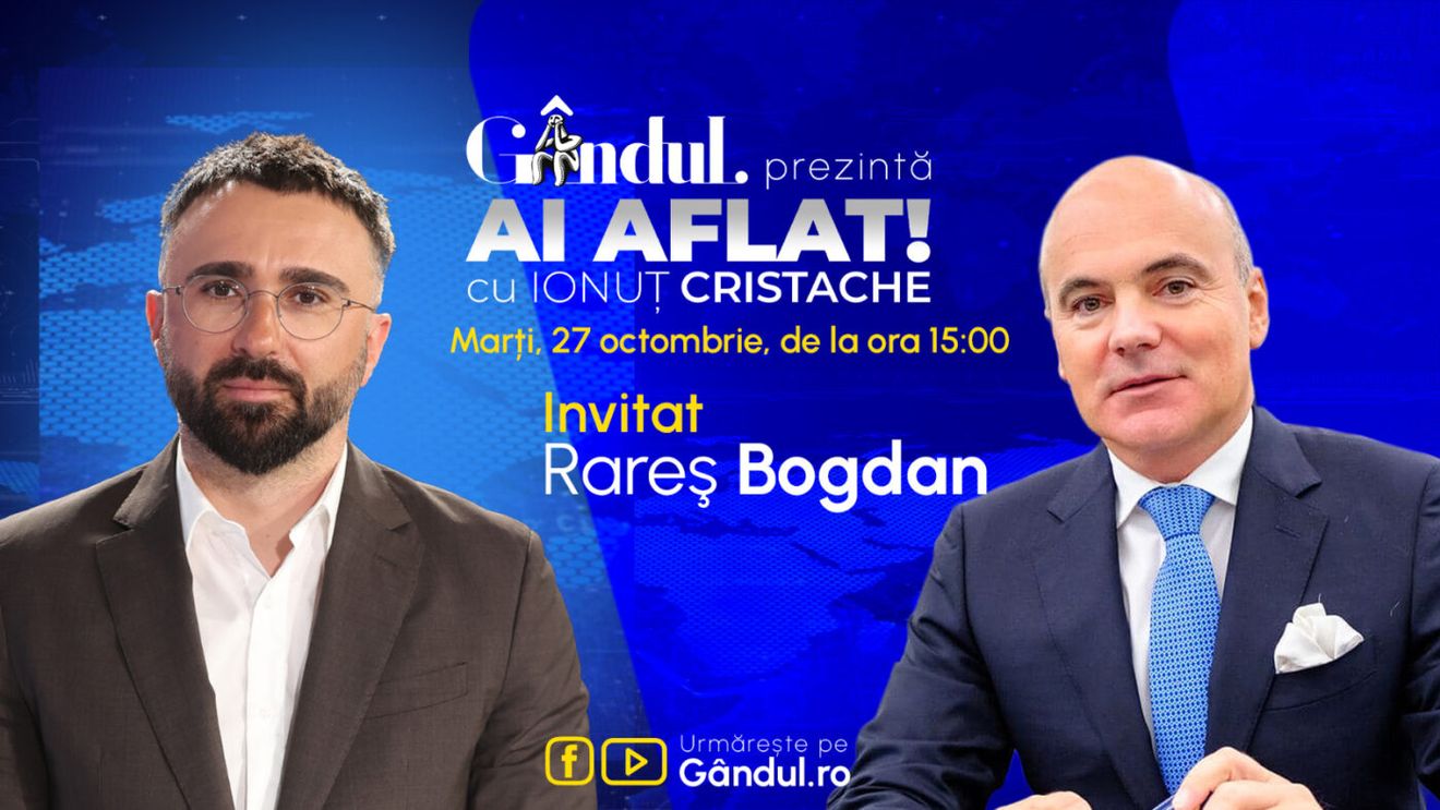 „Ai Aflat! cu Ionuț Cristache" începe marți, 27 octombrie, de la ora 15.00, live pe Gândul. Invitat: Rareș Bogdan