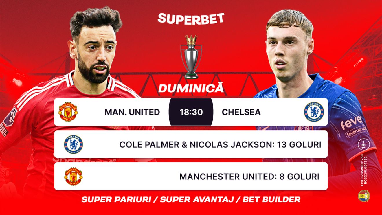ADVERTORIAL | Man. United – Chelsea: Palmer și Jackson, favoriți să marcheze