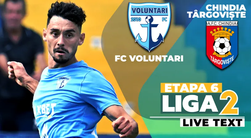 FC Voluntari execută Chindia și urcă pe loc de play-off! Patru goluri, între care și un autogol, au fost date doar în partea secundă a jocului