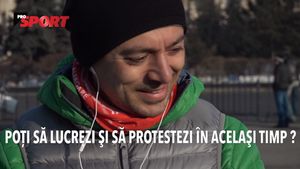 INTERVIU VIDEO | Protest inedit. Ultramaratonistul Andrei Roșu și-a improvizat biroul în fața Guvernului! "Am preferat să-mi aduc aici laptopul, nu putem lăsa România pe butuci 10 zile"
