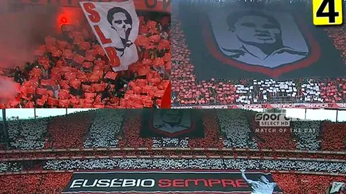 FOTO: Manifestări impresionante la Benfica – Porto în memoria lui Eusebio
