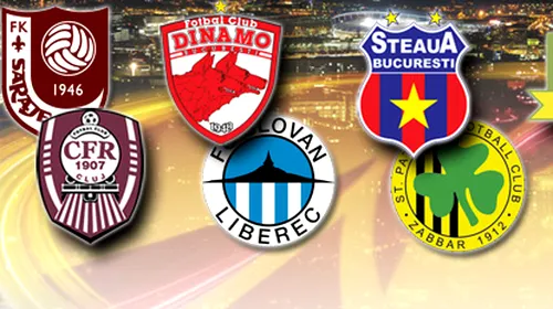 Steaua – Saint Patrick’s, Dinamo – Slovan Liberec, FK Sarajevo – CFR Cluj,  SC Vaslui – AEK Atena