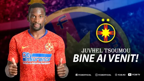 OFICIAL | Juvhel Tsoumou este noul fotbalist al FCSB! Pe ce perioadă a semnat, ce număr va purta și prima declarație