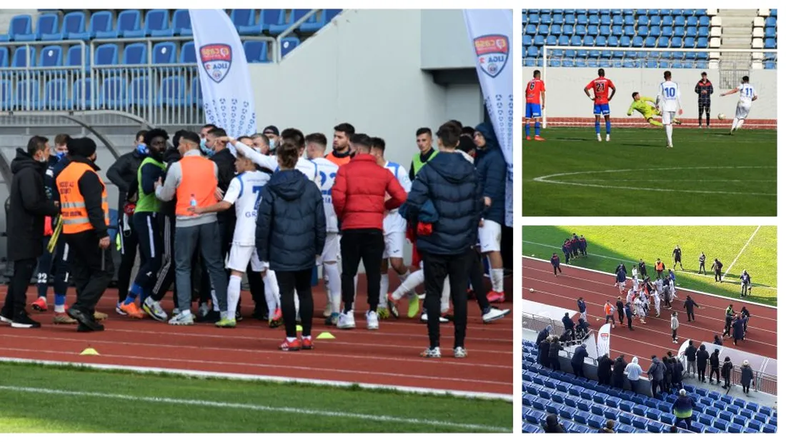 Meci nebun la Târgu Jiu! După ce a condus cu 3-0, Viitorul Pandurii a câștigat la ultima fază, din penalty, derby-ul cu Pandurii. La finalul jocului, jucătorii și oficialii celor două echipe au fost la un pas de o bătaie generală