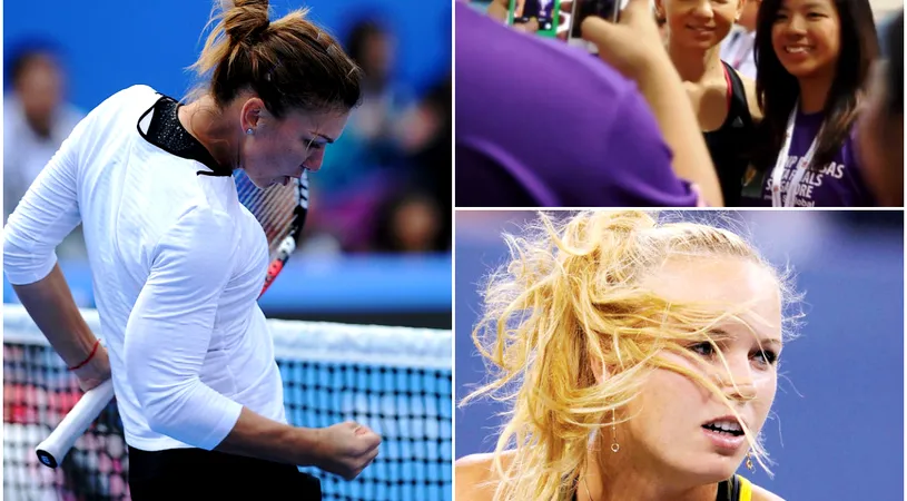 Finala WTA de la Singapore: Wozniacki are coșmaruri, Halep și Bouchard au făcut echipă pentru copiii bolnavi. WTA-ul o laudă pe Simona pentru prestația din afara terenului