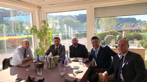 GALERIE FOTO | Mutu și Contra, vizită de lucru la Roma! Cei doi s-au întreținut cu Totti, Deco, Monchi și conducerea clubului giallorossa