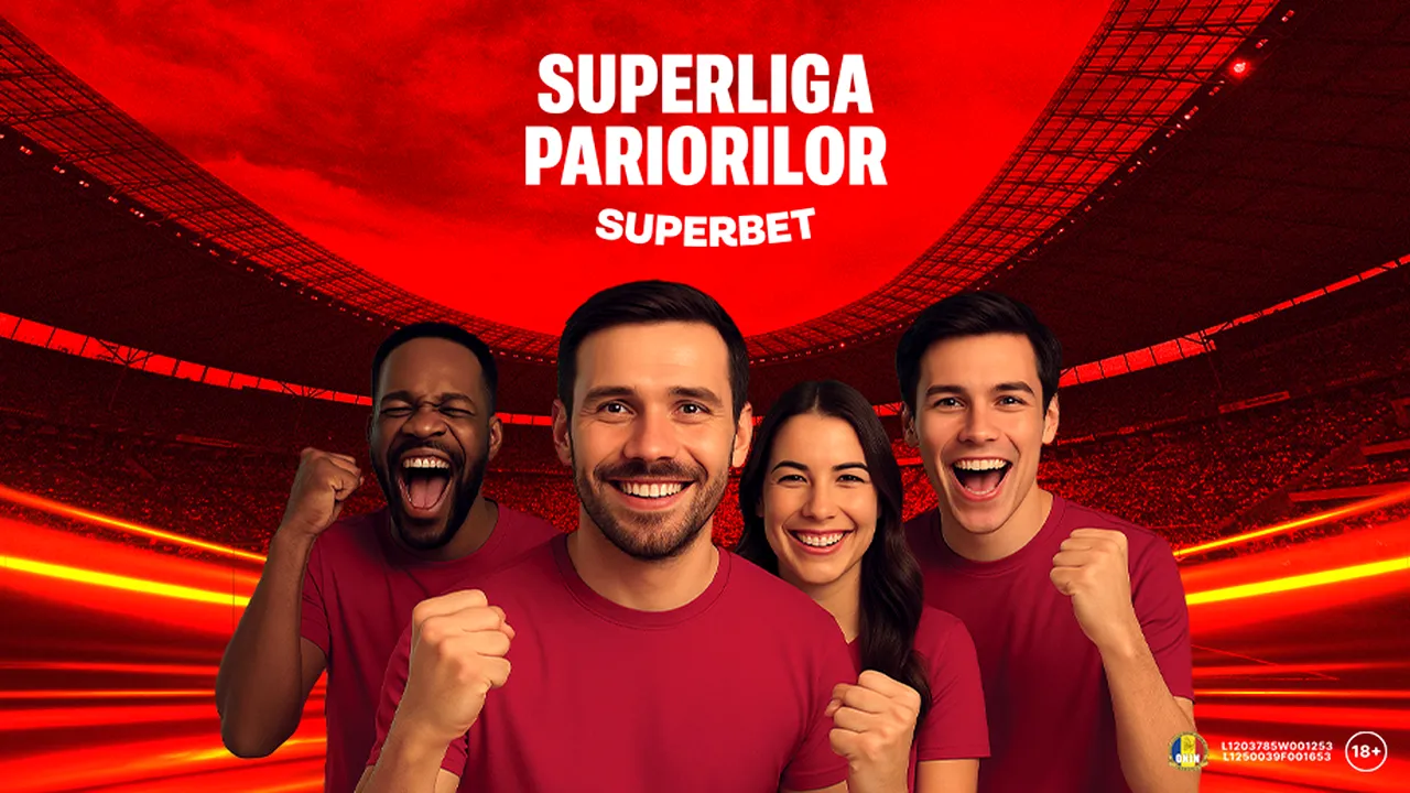 ADVERTORIAL. SuperLiga Pariorilor, cel mai mare concurs al pariorilor din România, live pe Youtube Superbet duminică, de la ora 16:00!