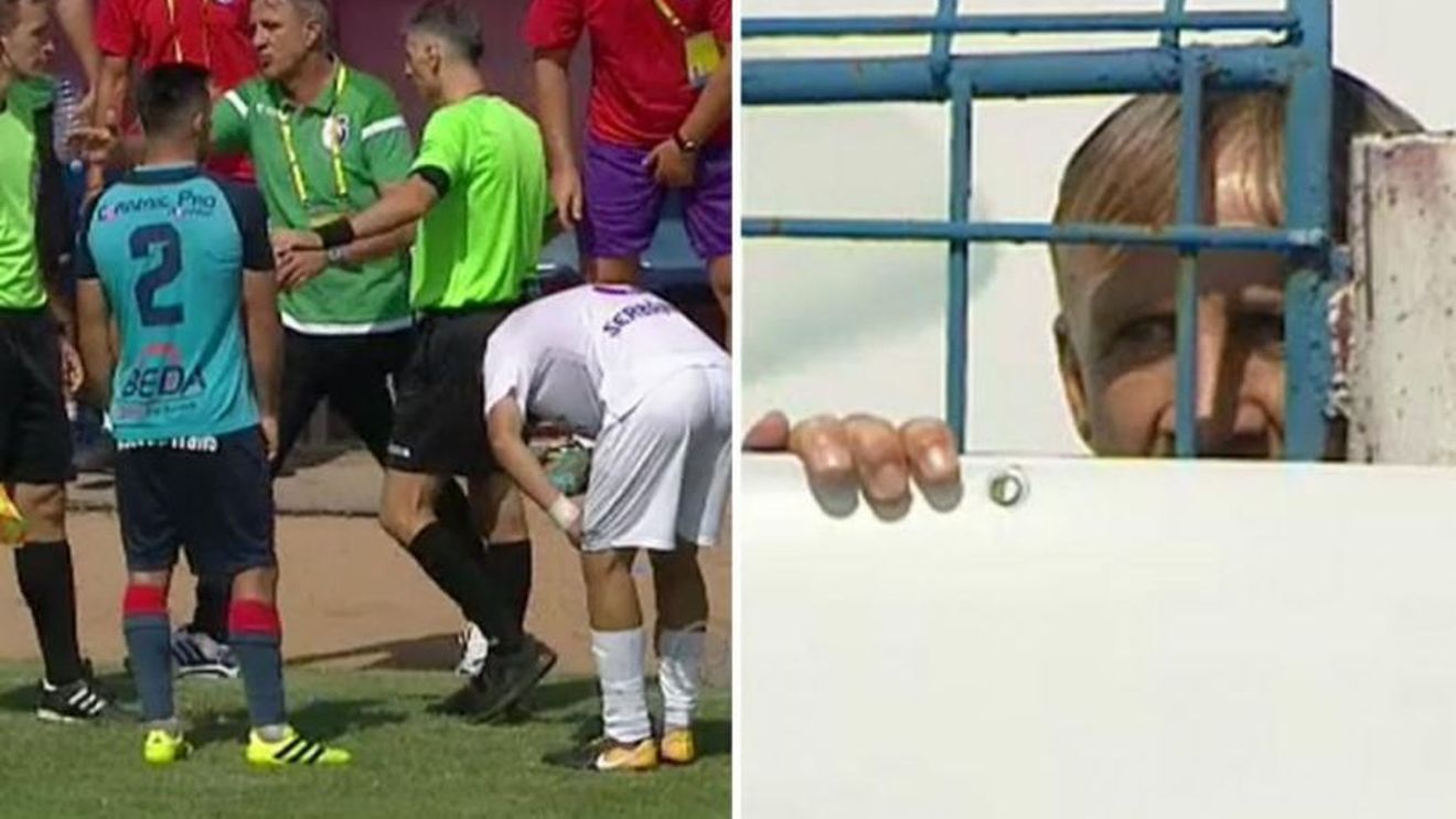 Reacția lui Emil Săndoi, după ce a intrat pe teren și a făcut o deposedare de manual asupra unui adversar: "Asta am crezut! De aia am luat mingea. Acum sper să nu fiu suspendat drastic"