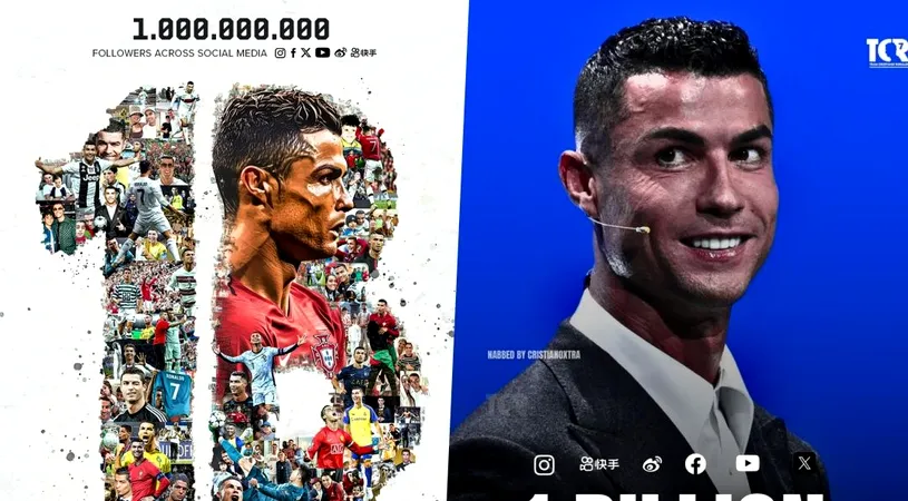 Bornă istorică atinsă de Cristiano Ronaldo. A depășit un milliard de urmăritori pe rețelele sociale