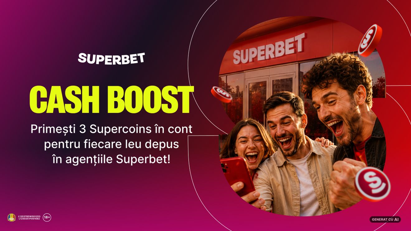 (P) Septembrie începe cu Cash Boost! Depune în agenții și primești monede pentru produse de top din Shopurile Superbet și Napoleon Games