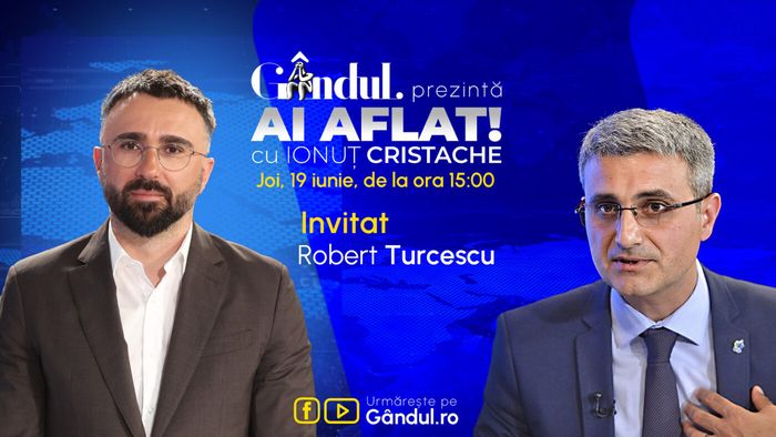 „Ai Aflat! cu Ionuț Cristache” începe joi, 19 iunie, de la ora 15.00, live pe Gândul. Invitat: Robert Turcescu