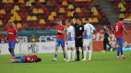 Ce gest stupid! Alex Cicâldău a primit cartonaș roșu după ce l-a lovit pe Darius Olaru la mijlocul terenului