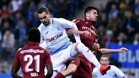 Universitatea Craiova - CFR Cluj va avea la centru un arbitru de top. Ce rezultate au înregistrat cele două rivale la titlu cu el central