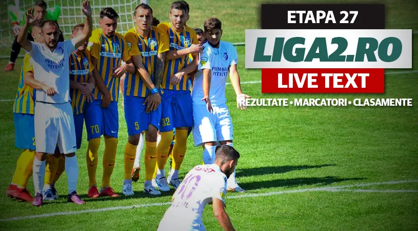 Clinceniul dă de pământ cu Luceafărul și preia șefia Ligii 2. ACS Poli câștigă după un final nebun, iar Argeșul și Brăila iau și ele puncte în ultimele minute.** Rezultatele etapei a 27-a