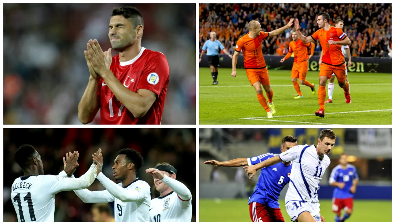 Anglia, Spania, Bosnia și Rusia se califică la Mondiale! Turcia - Olanda 0-2, Ungaria - Andorra 2-0. Rezultatele complete