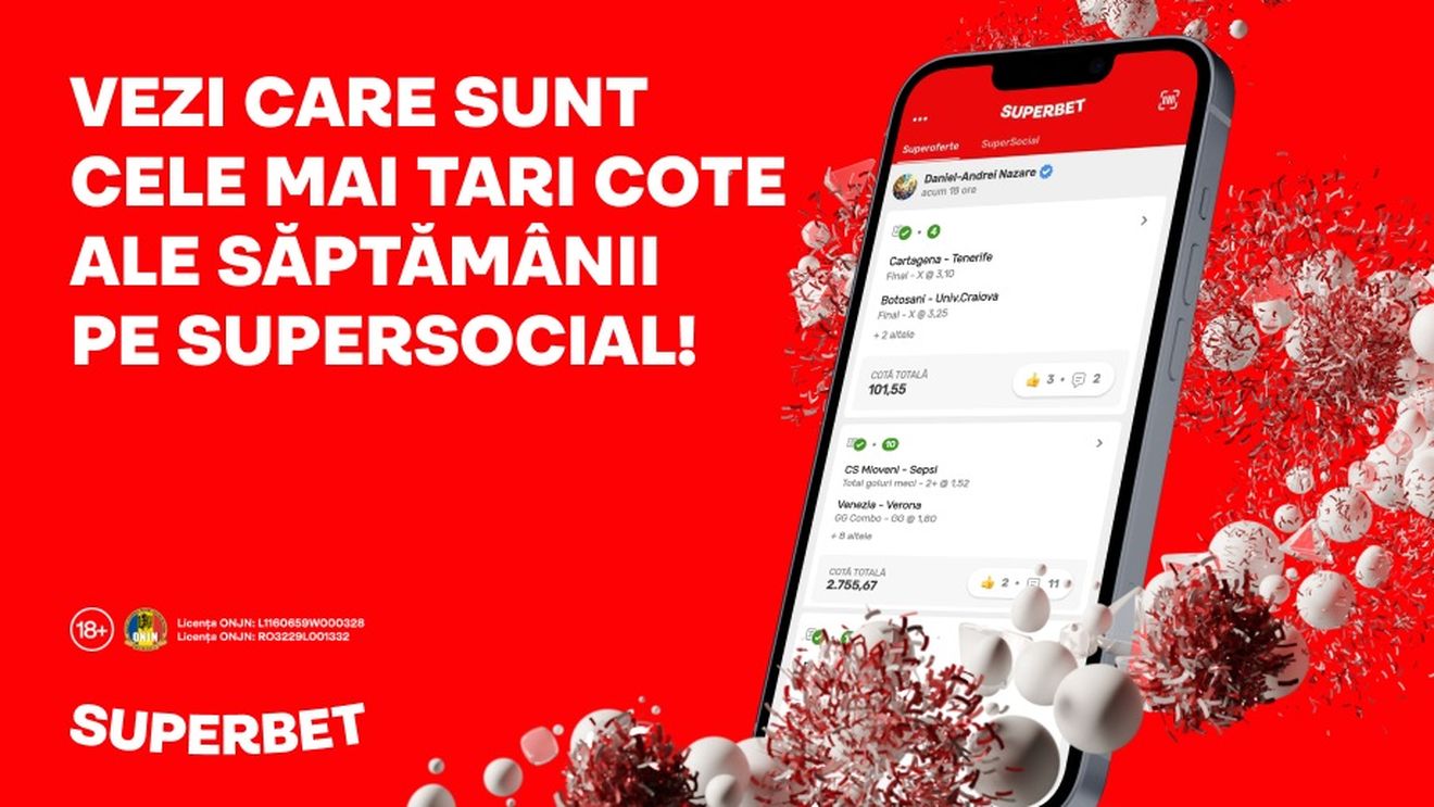 ADVERTORIAL | Trei jucători din SuperSocial au prins bilete bombă la Superbet! Vezi aici ce au pariat!