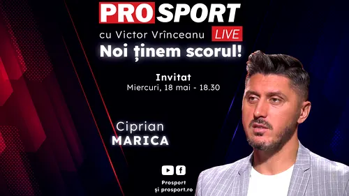 ProSport Live, o nouă ediție premium pe prosport.ro! Ciprian Marica vine să dezbată cele mai noi informații din fotbalul românesc