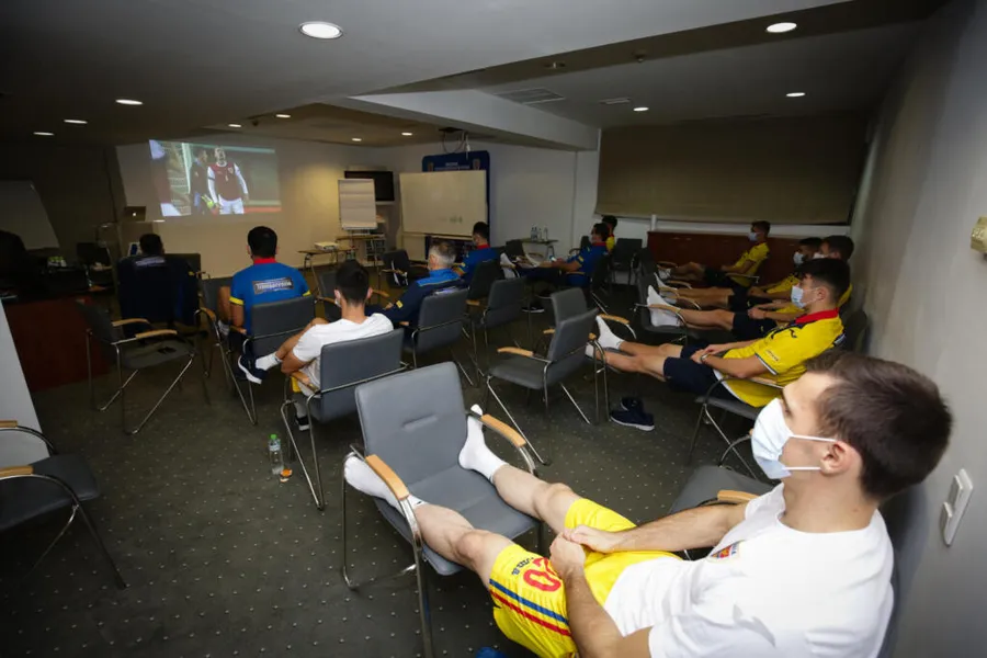 Jucătorii naționalei vizionează meciul dintre Austria și Irlanda de Nord