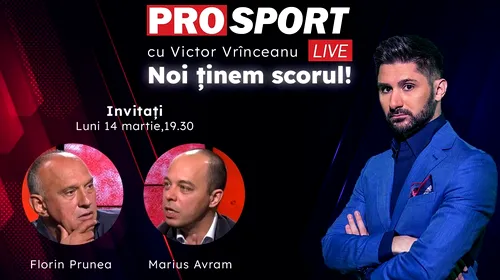 ProSport Live, o nouă ediție premium pe prosport.ro! Florin Prunea și Marius Avram vorbesc despre cele mai importante subiecte din fotbal!