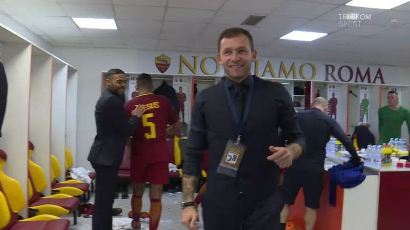 VIDEO | A fost sărbătoare în vestiarul Romei după victoria entuziasmantă cu Barcelona! Nainggolan a dat tonul petrecerii, Lobonț nu a lipsit nici el