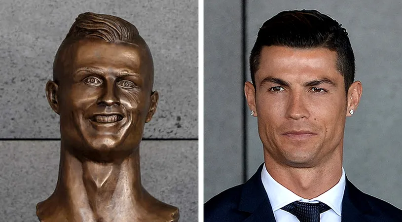 Statuia lui Ronaldo care i-a făcut pe toți să râdă a fost recondiționată. FOTO | Cum arată acum