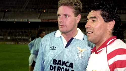 Paul Gascoigne, amintire extraordinară de la un meci în care l-a înfruntat pe Diego Armando Maradona. Amândoi veneau direct de la petreceri și erau bine „afumați”