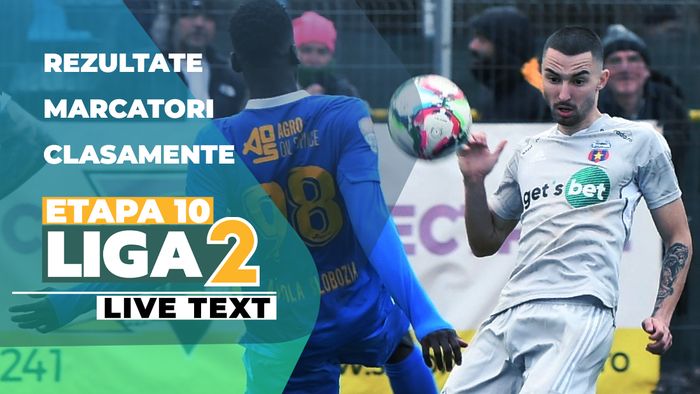 Liga 2, etapa 10 | Unirea Slobozia bate Steaua și își consolidează poziția de lider. S-au înscris șapte goluri în cele cinci meciuri disputate sâmbătă