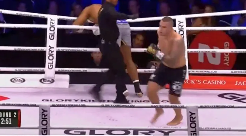 Benny Adegbuyi, făcut KO în repriza a doua de Antonio Plazibat! Românul, aproape să fie aruncat peste ring de brațele croatului | VIDEO