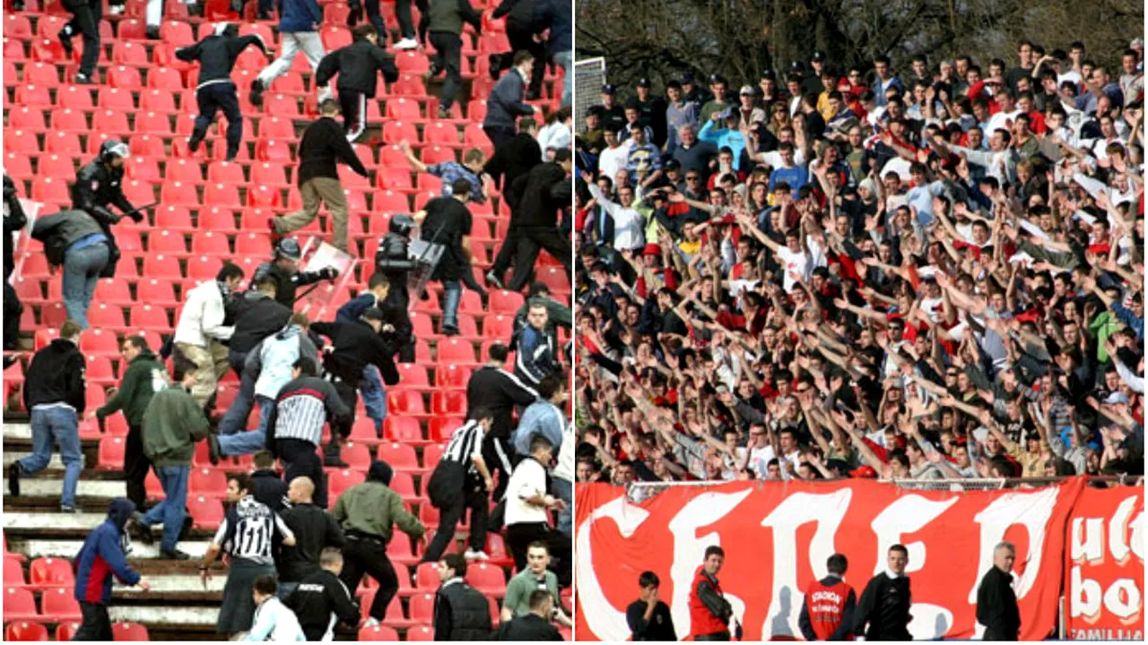 Incidente la derby-ul Steaua Roșie-Partizan. Fanii s-au luat la bătaie. Meciul a început cu o întârziere de aproape o oră