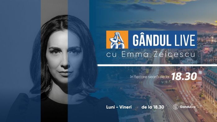 GÂNDUL LIVE cu Emma Zeicescu din 15 martie de la 18.30! De la 20.30 ai GÂNDUL NEWS – retrospectiva zilei în 5 minute!