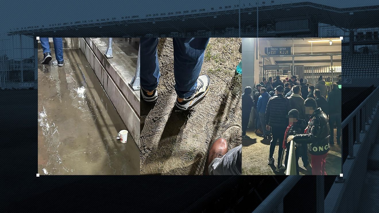 Imagini revoltătoare de la „Arcul de Triumf”: fanii s-au plâns că au stat în noroi la intrarea în stadion și au dat peste un râu în tribună, jucătorii și antrenorii au fost deranjați de starea gazonului: „Așa e mereu aici”. FOTO EXCLUSIV