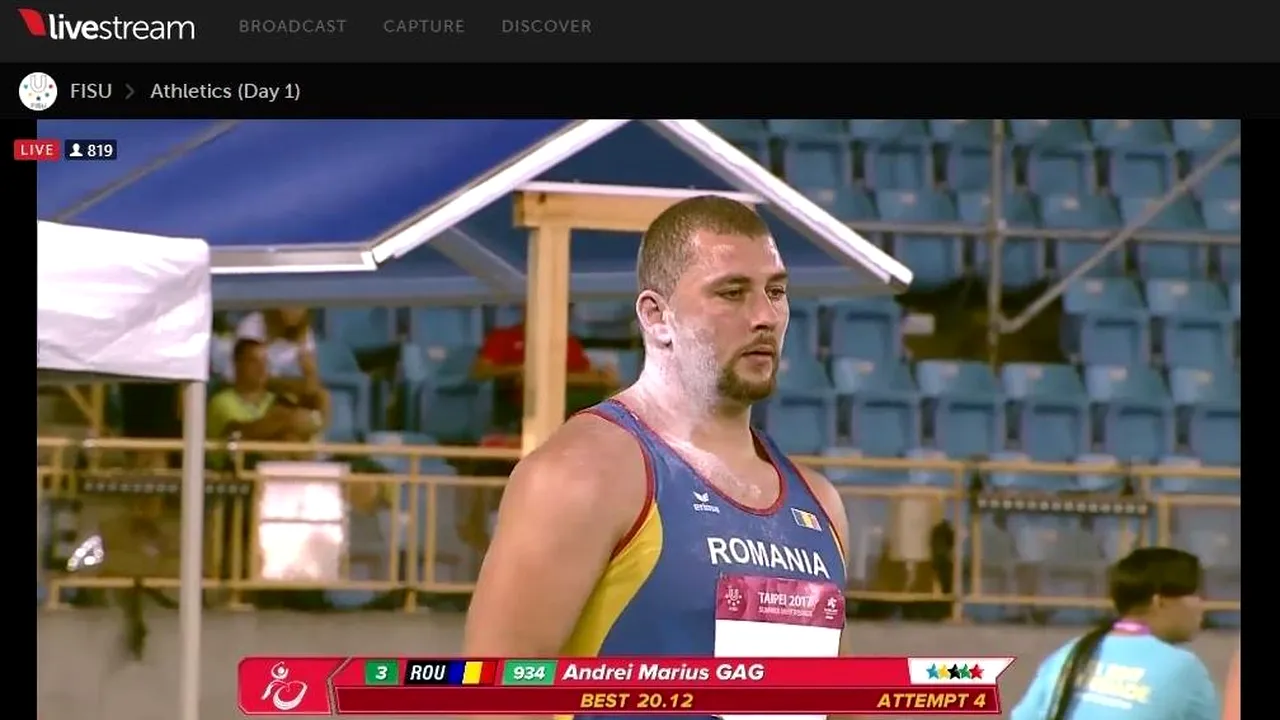 Andrei Gag - primul atlet român care punctează la Universiadă: medalie de bronz la aruncarea greutății