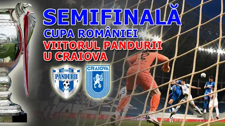 Viitorul Pandurii părăsește Cupa României în semifinală, după ce a condus U Craiova de două ori în meciul retur și a înregistrat o remiză la Târgu Jiu