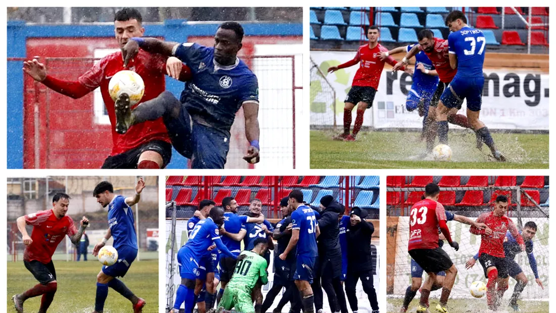 Puțin fotbal și mult chin pe un teren inundat! CSC Șelimbăr a condus, dar a pierd în penultimul minut în fața echipei fostului său antrenor Claudiu Niculescu