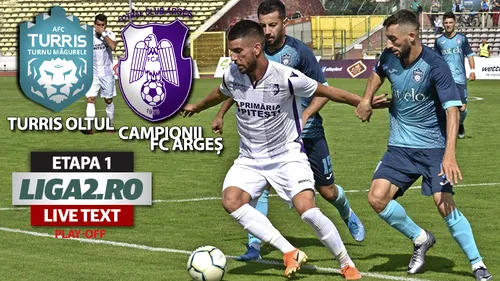 Remiză albă în meciul de start al play-off-ului Ligii 2. Turris Oltul și Campionii FC Argeș s-au luptat pentru un gol care n-a mai venit. Piteștenii au jucat în inferioritate o repriză