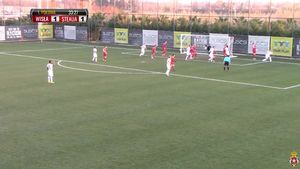 FOTO | Fază incredibilă la FCSB - Wisla. Cum a acordat arbitrul o lovitură de la 11 metri. Alibec a ratat intenționat