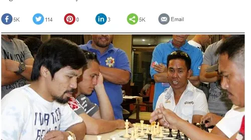 Tabla de șah, arma secretă cu care Pacquiao îl poate învinge pe Mayweather. „Șahul te ajută să ai o gândire strategică mai bună”, spune unul dintre adversarii de joc ai filipinezului