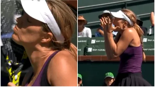 Explozie de nervi la Indian Wells! Danielle Collins s-a lovit puternic cu racheta peste față în timpul meciului pierdut cu o unguroaică de pe locul 80 WTA | VIDEO