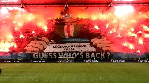 Fanii echipei Legia Varșovia, interziși la meciul cu Borussia Dortmund, din Liga Campionilor