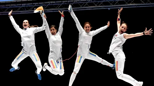 „We Are The Champions”. Echipa feminină de spadă este campioană europeană la Montreux.  Brânză, Gherman, Pop și Dinu au învins în finală Estonia, 45-35. Aur lângă statuia lui Freddie Mercury
