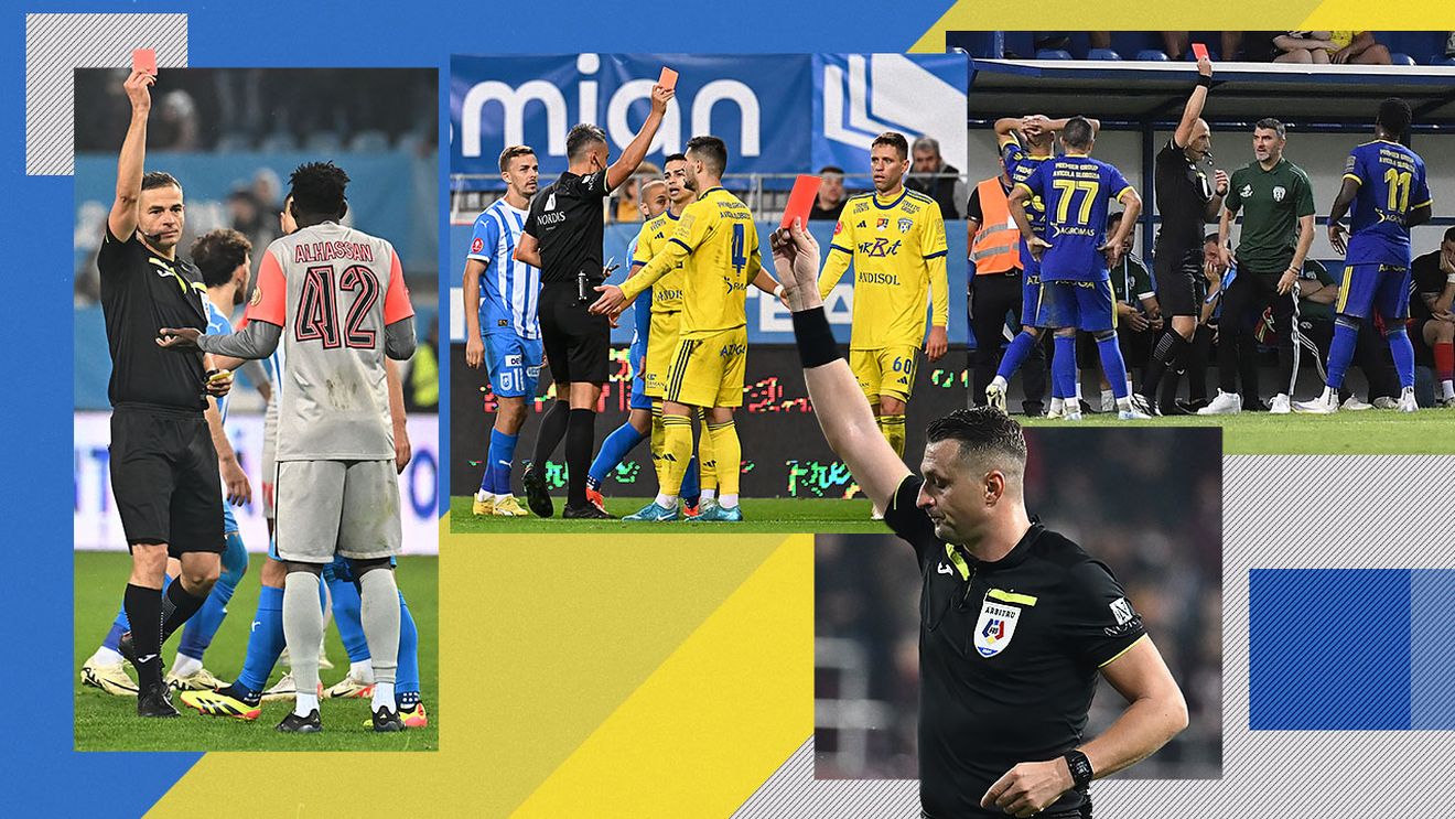 Cod roșu în fotbalul românesc: am depășit recordul eliminărilor din epoca VAR și suntem în fruntea Europei în topul celor mai dure avertismente! Descoperirea ProSport, analizată de trei arbitri din Superliga. EXCLUSIV