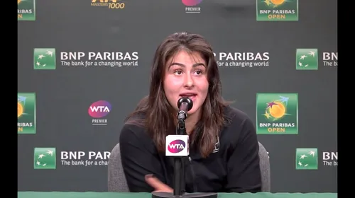 Gafă jenantă la turneul de la Miami: Bianca Andreescu, confundată cu o altă jucătoare la conferinţa de presă! Ce a putut să o întrebe un reporter