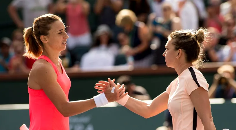 Cine transmite la TV meciul Simona Halep - Petra Martic, din sferturile de la Indian Wells