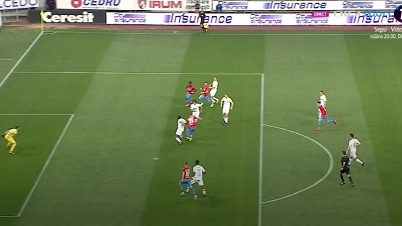 Cel mai controversat moment din FCSB - U Craiova. Benzar a marcat, vicecampionii celebrau, dar Hațegan a anulat golul. Elevii lui Teja au protestat vehement