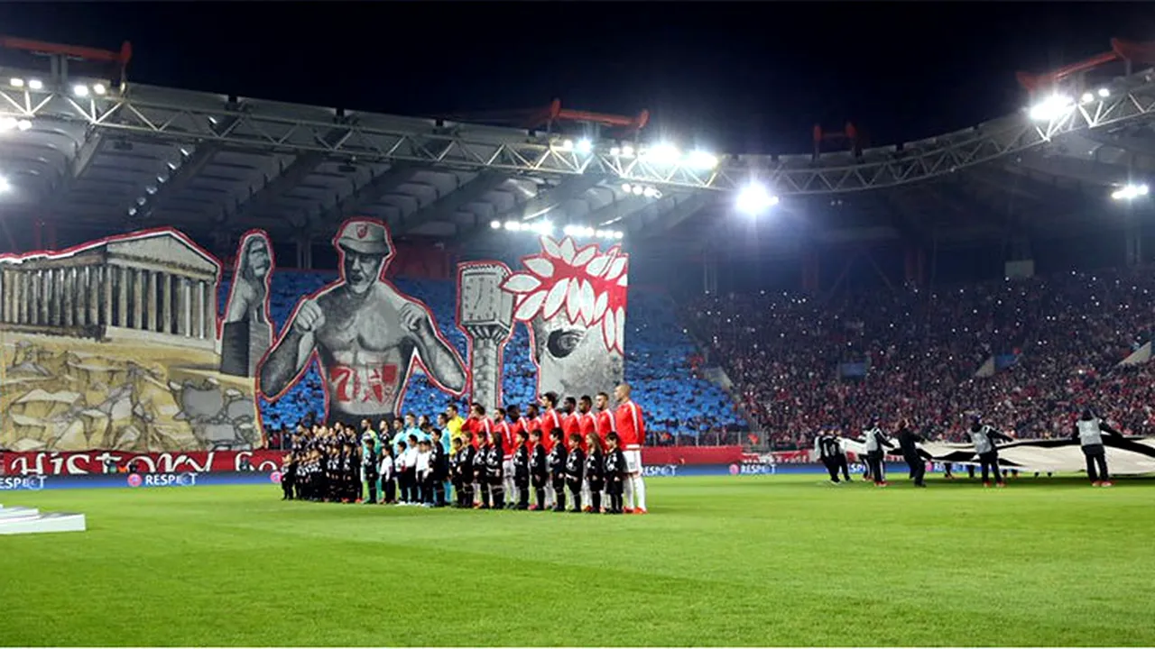 FOTO | Coregrafie impresionantă afișată de fanii lui Olympiacos înaintea confruntării cu Dinamo Zagreb