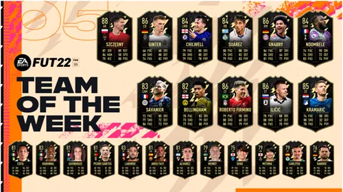 Team Of The Week 5 | Cea mai bună echipă a săptămânii a fost lansată în FIFA 22