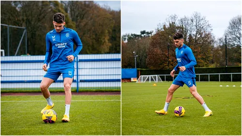 Ianis Hagi trage tare să revină pe teren! Noi imagini cu jucătorul român la antrenamentele lui Rangers | FOTO