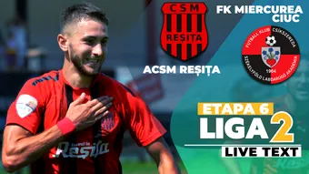 ACSM Reșița – FK Miercurea Ciuc se joacă ACUM! Începe repriza a doua, oaspeții conduc cu 2-1