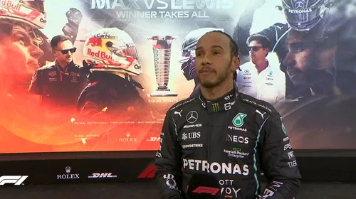 Lewis Hamilton, prima reacție după ce a pierdut titlul mondial din Formula 1 în ultimul tur în fața lui Max Verstappen: „În primul rând vreau să spun asta”
