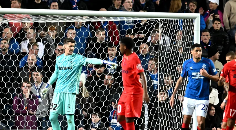 Ștefan Târnovanu a pus tunurile pe arbitrul italian, după Rangers - FCSB 4-0. „Nu s-a legat nimic pentru că am avut acel gol! Apoi, au făcut ce-au vrut ei”